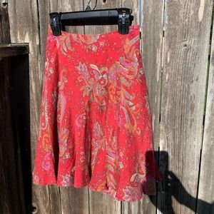 Red paisley skirt